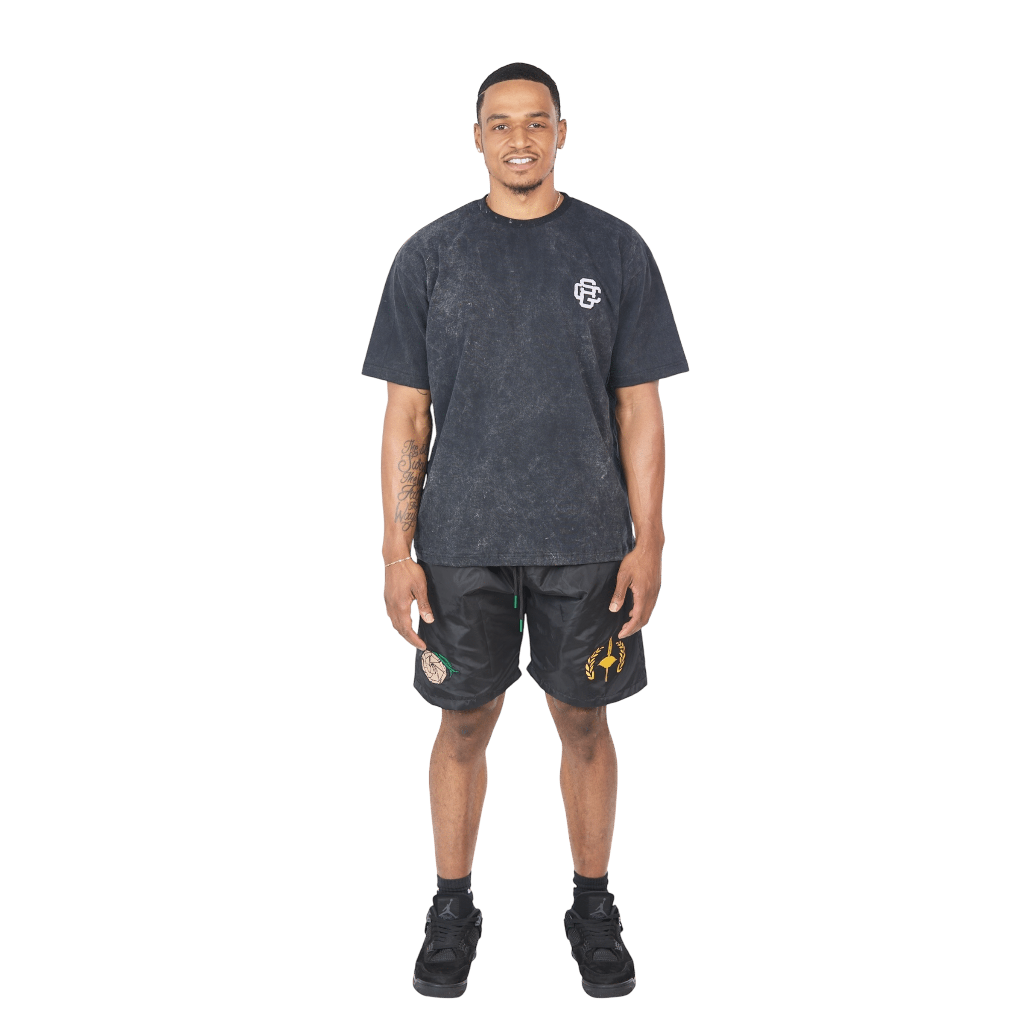 Black Acid Wash T-shirt (Black) - SweetGrass Clothing Company