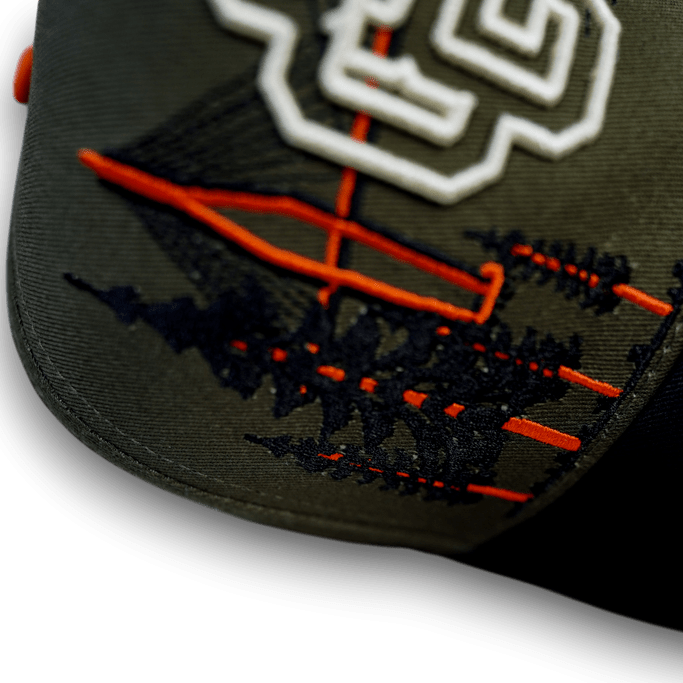 Olive Skyline Snapback - SweetGrass Clothing Company