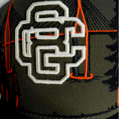 Olive Skyline Snapback - SweetGrass Clothing Company